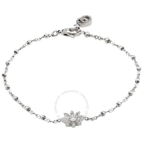 yba581817001017 gucci bracelet diamomd|Gucci 18K White Gold Diamond Flora Bracelet, Size 17.